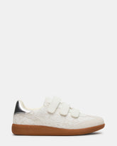 MOMENTUM White Lace Velcro Low-Top Women's Sneakers | Steve Madden