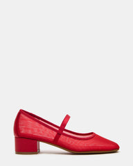 MURAL Red Mary Jane Block Heel Square-Toe Women's Heel | Steve Madden