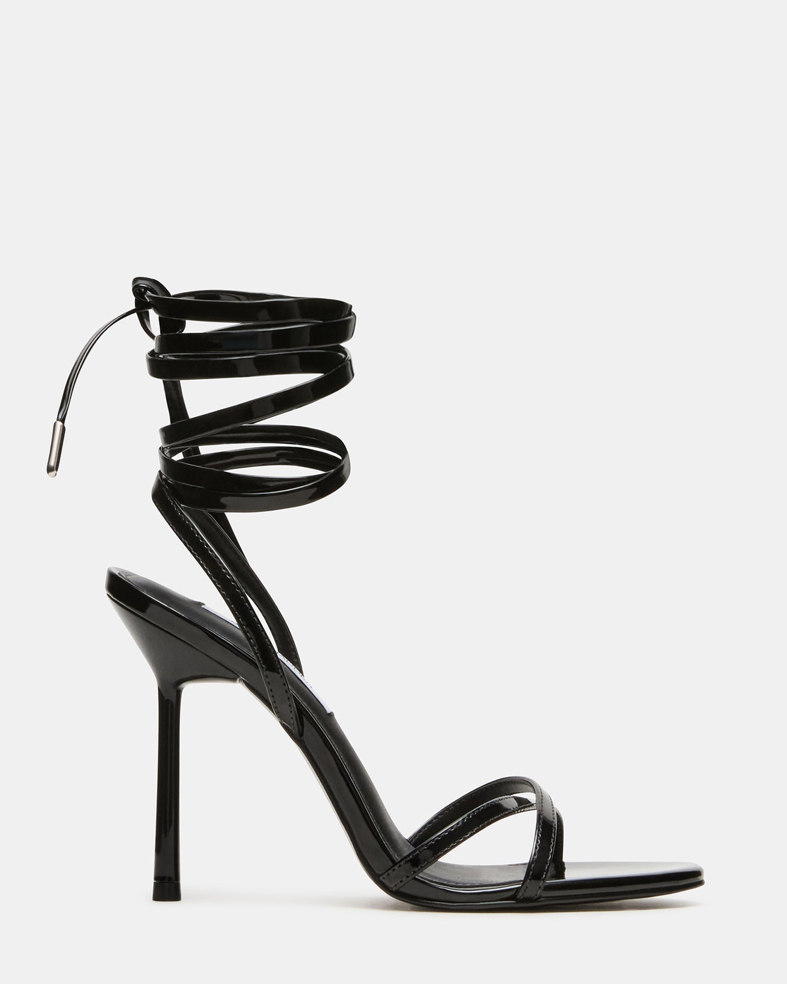 NERI Black Patent Strappy Stiletto Round-Toe Women's Heel | Steve Madden