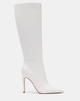 NITRO White Pointed-Toe Stiletto Heel Knee-High Women's Boot | Steve Madden
