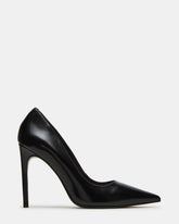 NOIR Black Leather Pointed-Toe Stiletto Pump Women's Heels | Steve Madden