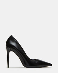 NOIR Black Leather Pointed-Toe Stiletto Pump Women's Heels | Steve Madden