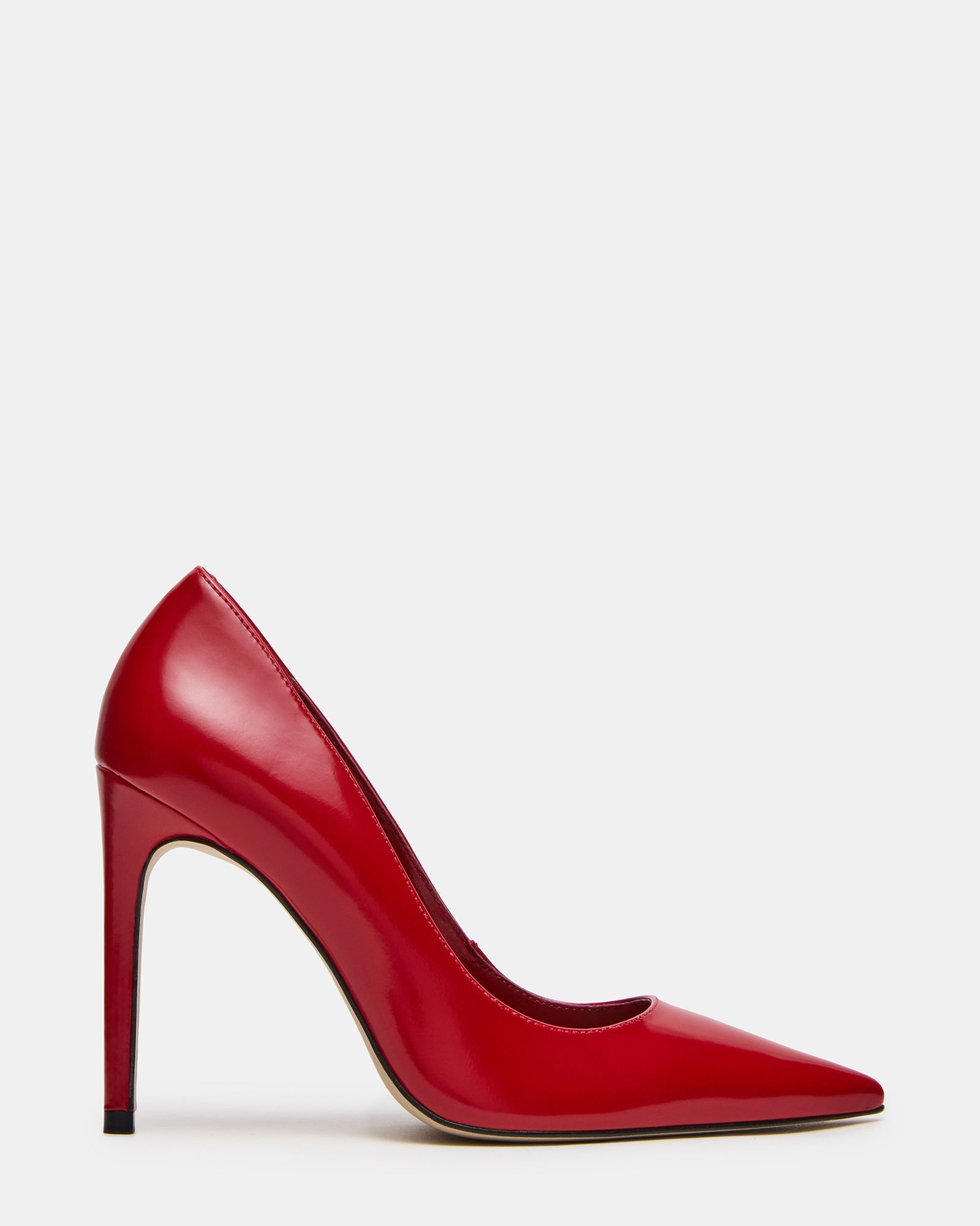 NOIR Red Leather Pointed-Toe Stiletto Pump Women's Heels | Steve Madden
