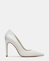 NOIR White Leather Pointed-Toe Stiletto Pump Women's Heels | Steve Madden