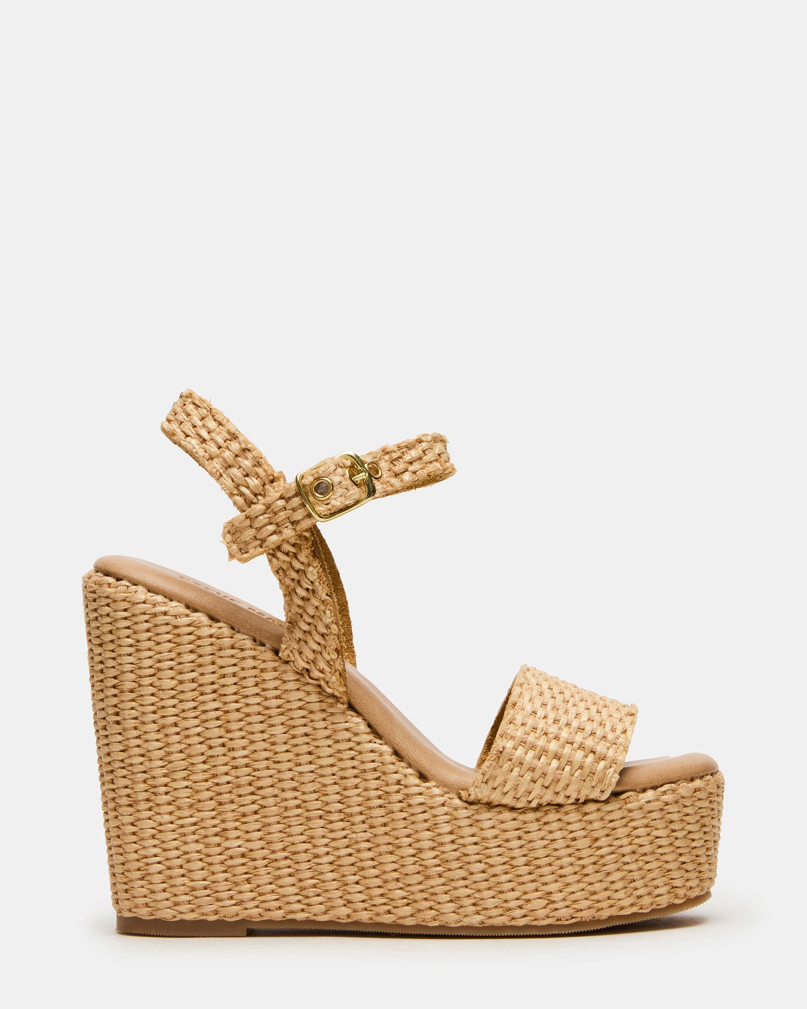 PALM Natural Raffia Platform Wedge Women's Sandal | Steve Madden