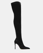 PEGASUS Black Techno Fabric Over-The-Knee Pointed-Toe Women's Boot | Steve Madden