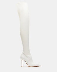 PEGASUS White Patent Over-The-Knee Pointed-Toe Stiletto Women's Boot | Steve Madden