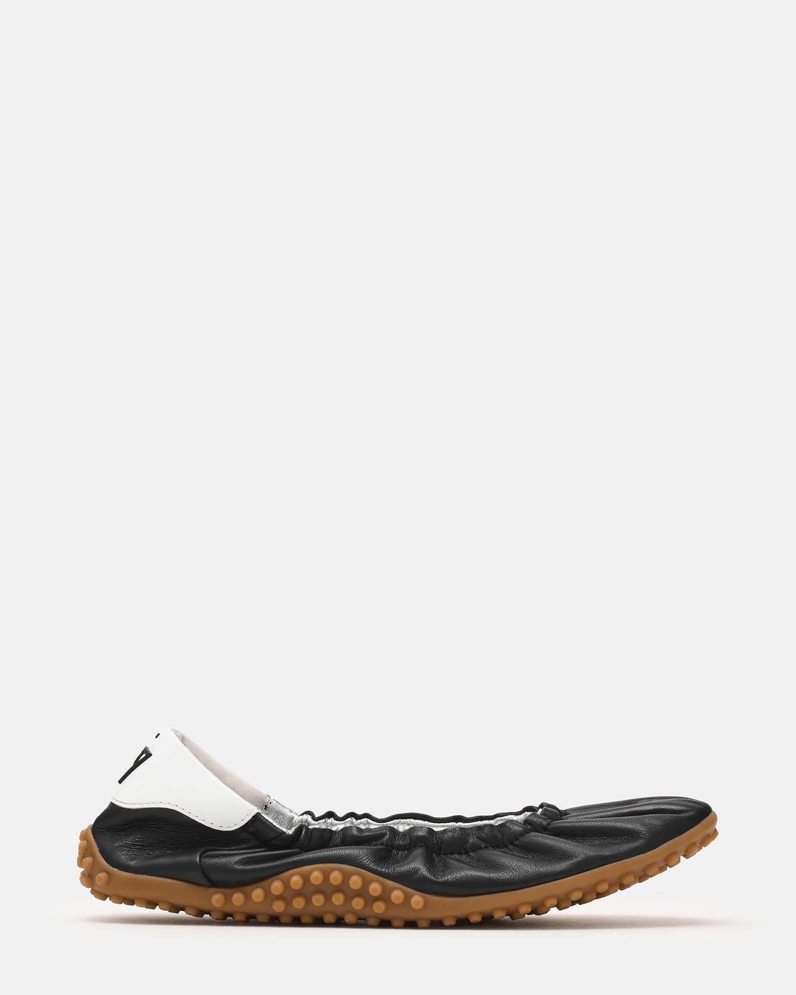 PIETRA Black Leather Scrunched Women's Ballet Sneaker | Steve Madden