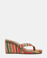 PLAYING Bright Multi Thong Wedge Women's Sandal | Steve Madden