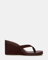 PLAYING Brown Suede Thong Wedge Women's Sandal | Steve Madden