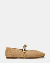POPPIN Natural Raffia Mary Jane Ballet Women's Flat | Steve Madden
