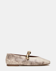 POPPIN Natural Snake Mary Jane Ballet Women's Flat | Steve Madden