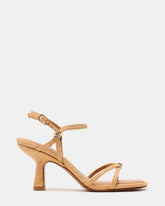 POSY Raffia Gold-Detail Strappy Square-Toe Women's Heel | Steve Madden