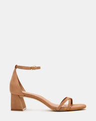 RAE Tan Nubuck Strappy Block Heel Women's Sandal | Steve Madden