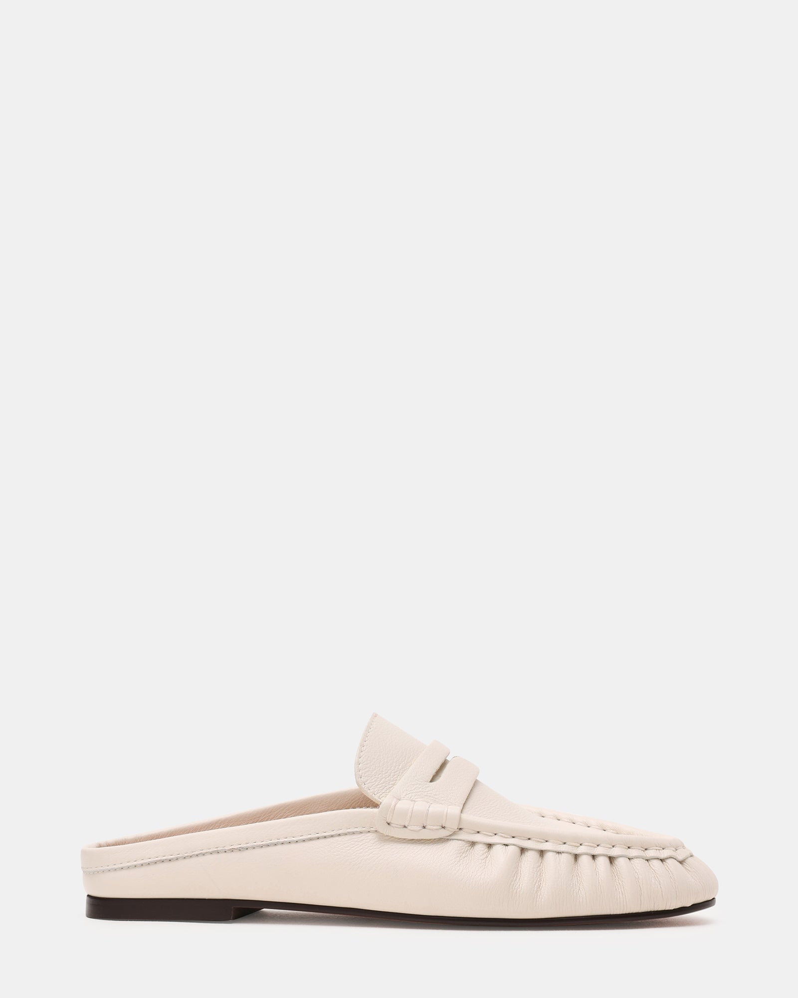 RAFE White Leather Slip-On Mule Women's Loafer | Steve Madden