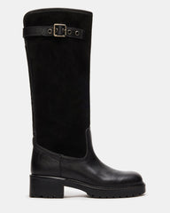 RAMBLE Black Multi Buckle Square-Toe Knee-High Women's Boot | Steve Madden