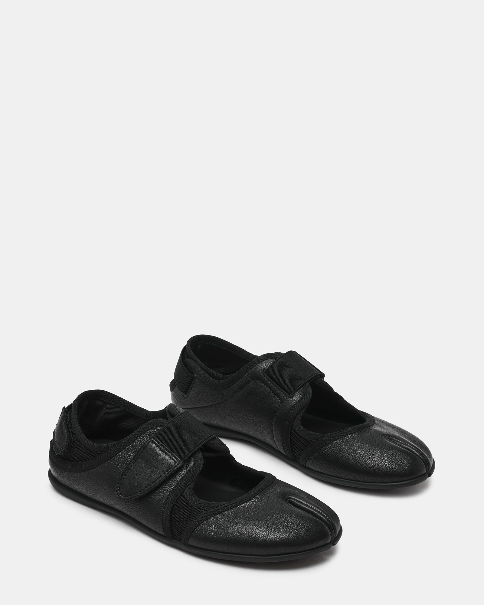 RAPID Black Leather Tabi Ballet Velcro Mary Jane Women's Sneaker | Steve Madden