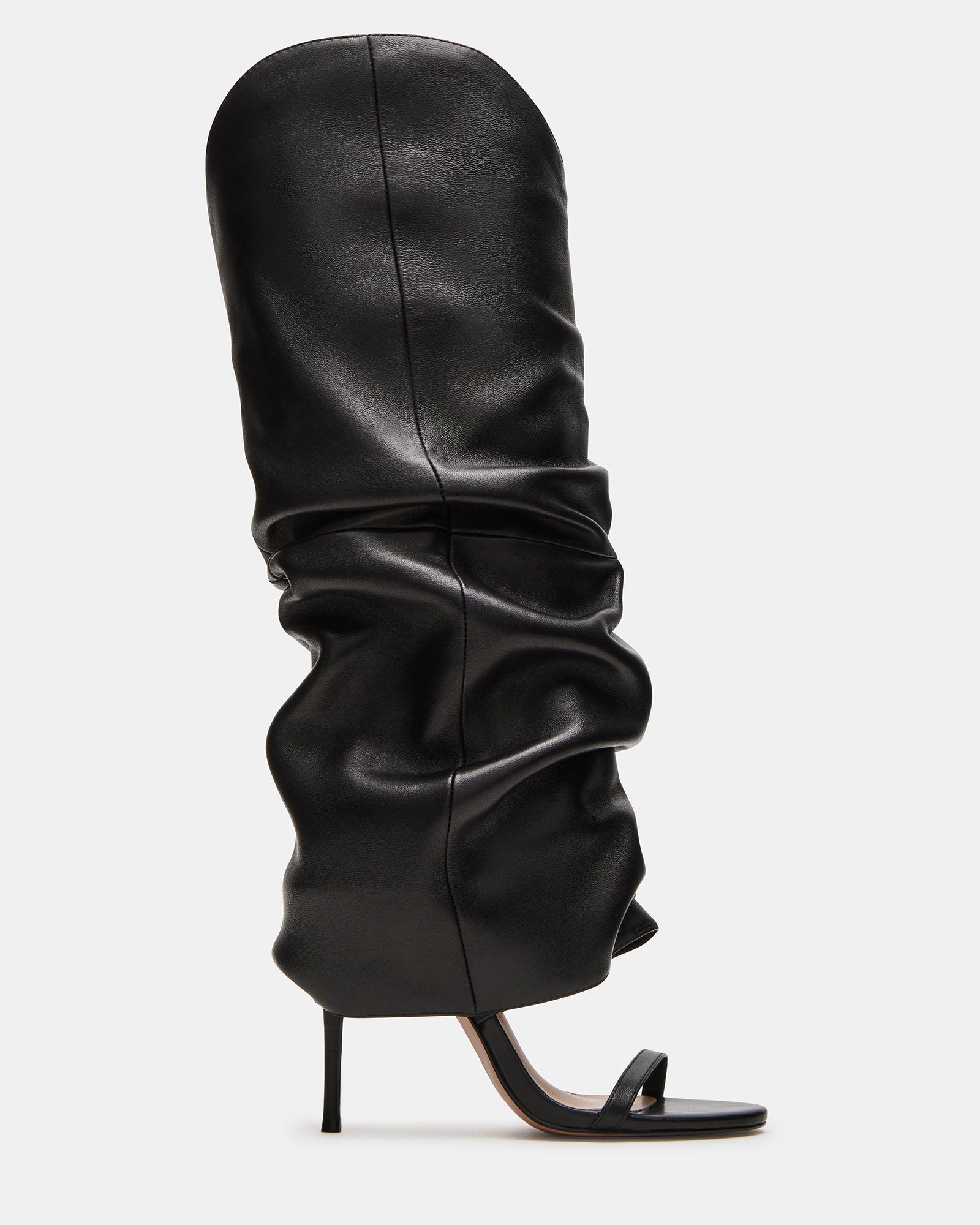 RAVINE Black Knee-High Cuffed Stiletto Heel Women's Boot | Steve Madden