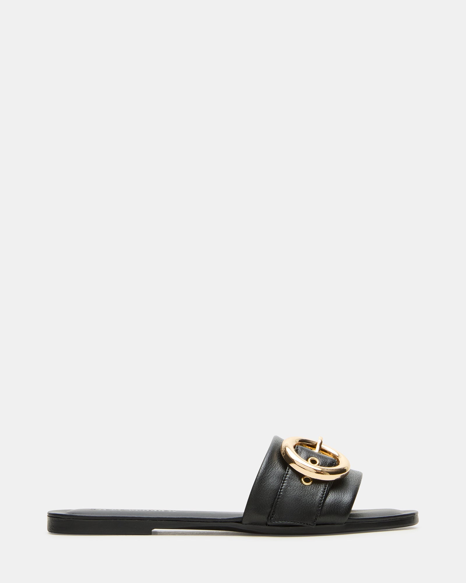 REEF Black Leather Square-Toe Slide Women's Sandal | Steve Madden