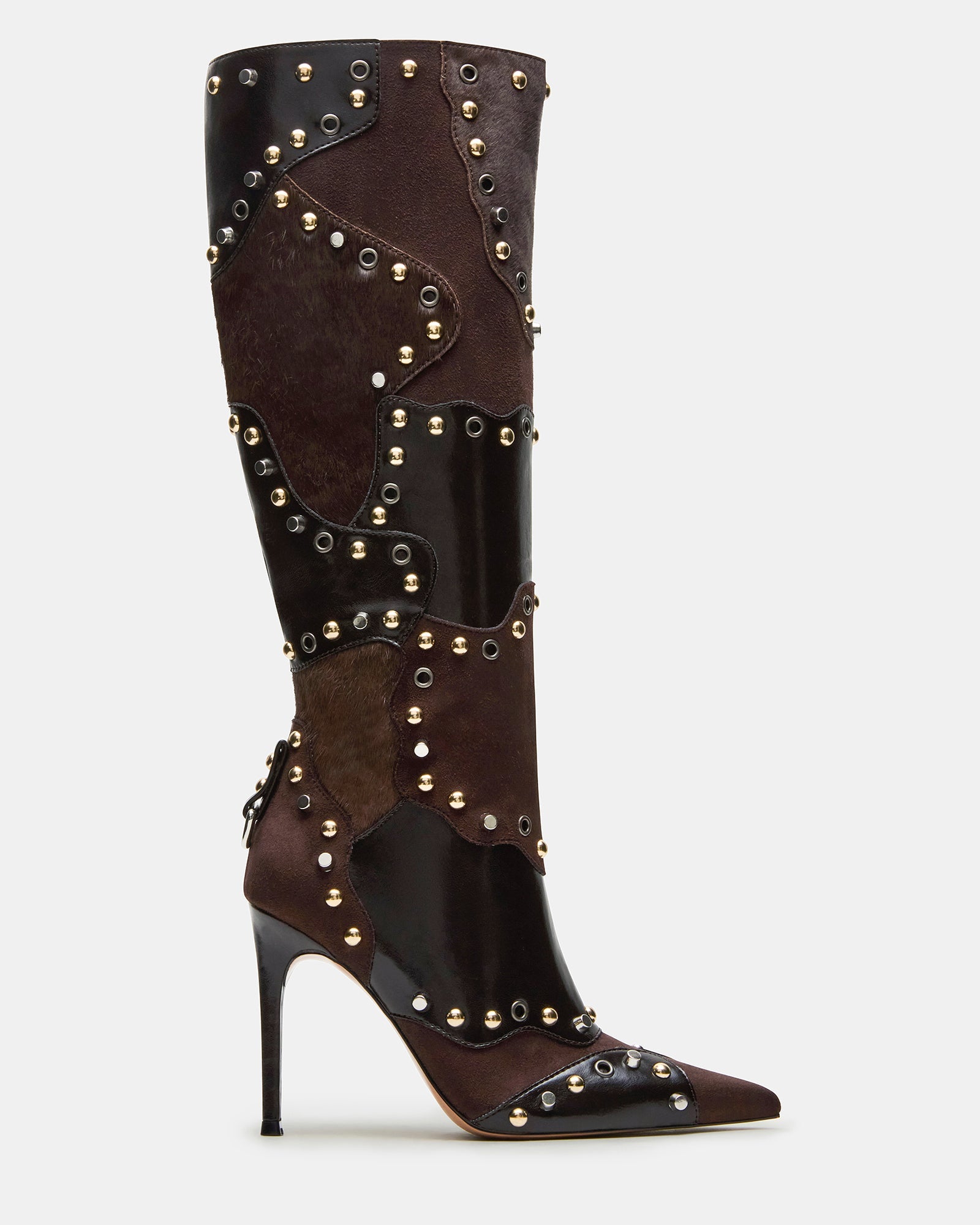 REVIVE Brown Multi Pointed-Toe Knee-High Stiletto Women's Boot | Steve Madden