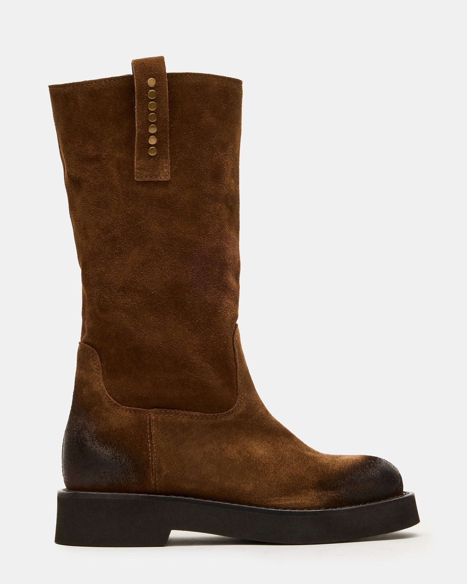 RIDGE Chestnut Suede Studded Platform Women's Boot | Steve Madden
