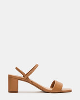 RIELLA Tan Leather Square-Toe Women's Block Heel | Steve Madden