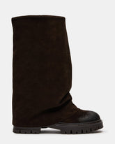RIFT Brown Suede Fold-Over Cuffed Lug Platform Women's Boot | Steve Madden