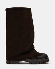 RIFT Brown Suede Fold-Over Cuffed Lug Platform Women's Boot | Steve Madden