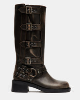ROCKY Brown Distressed Women's Knee-High Moto Boots | Steve Madden