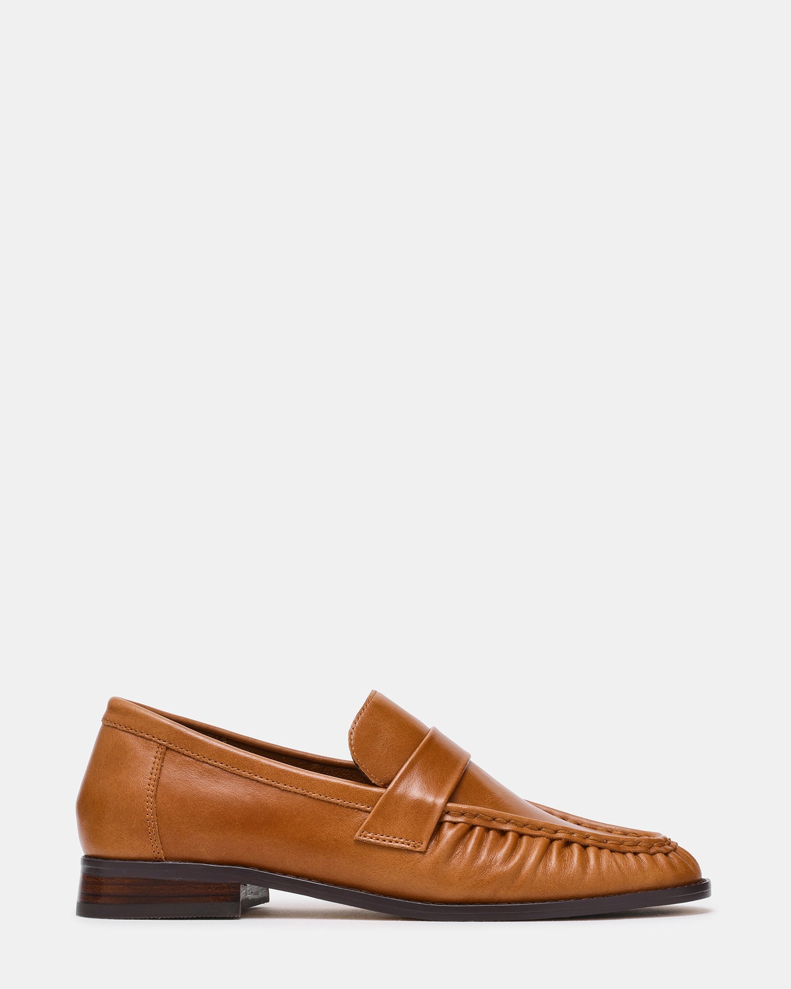 RONIE Vintage Tan Leather Scrunched Women's Loafer | Steve Madden