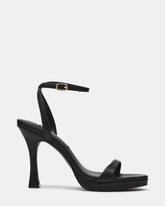 SACRAMENTO Black Leather Round-Toe Women's Heel | Steve Madden