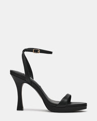 SACRAMENTO Black Leather Round-Toe Women's Heel | Steve Madden