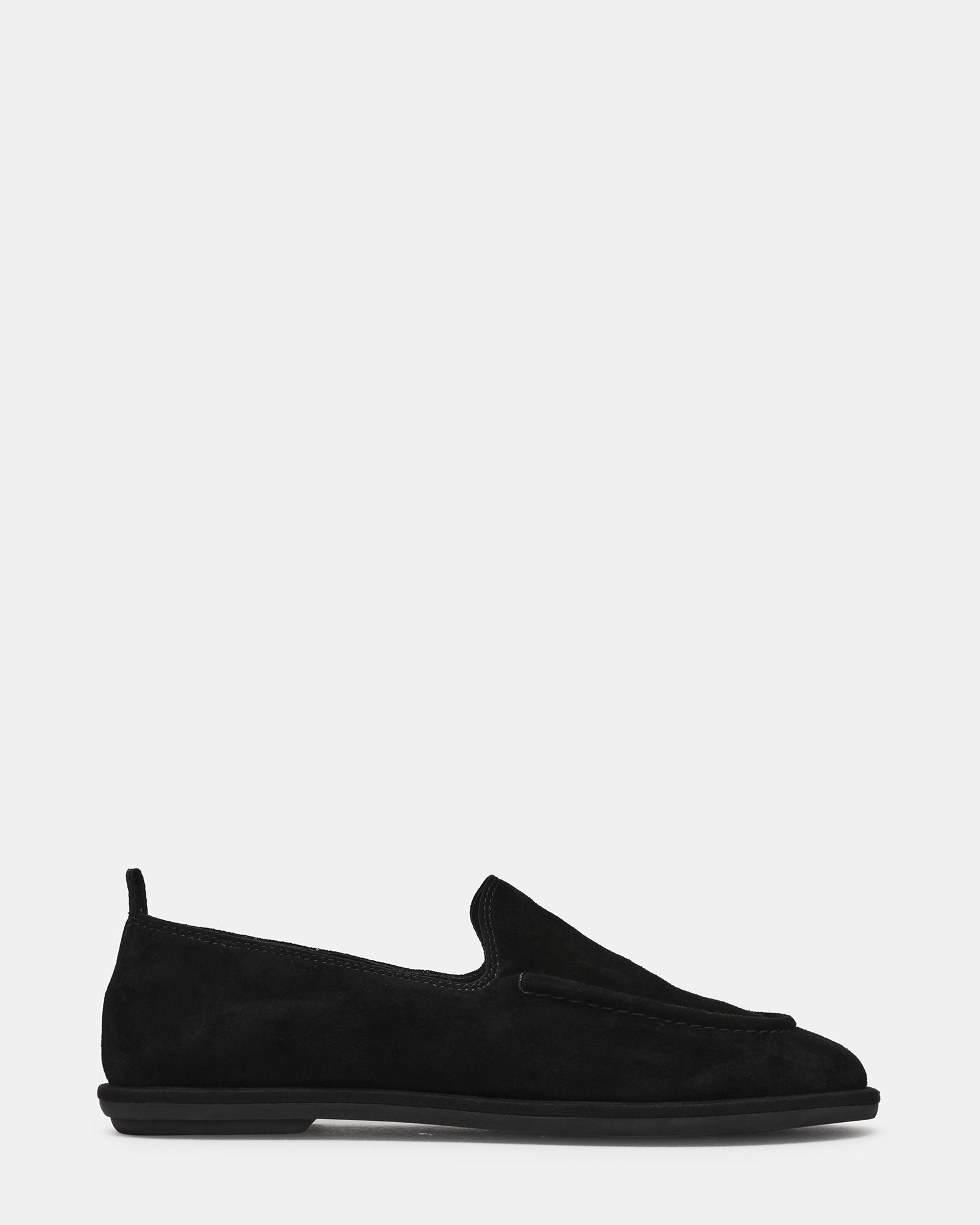 SAFRA Black Suede Moc Toe Slip-On Women's Loafer | Steve Madden