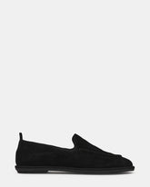 SAFRA Black Suede Moc Toe Slip-On Women's Loafer | Steve Madden
