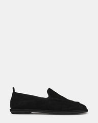 SAFRA Black Suede Moc Toe Slip-On Women's Loafer | Steve Madden