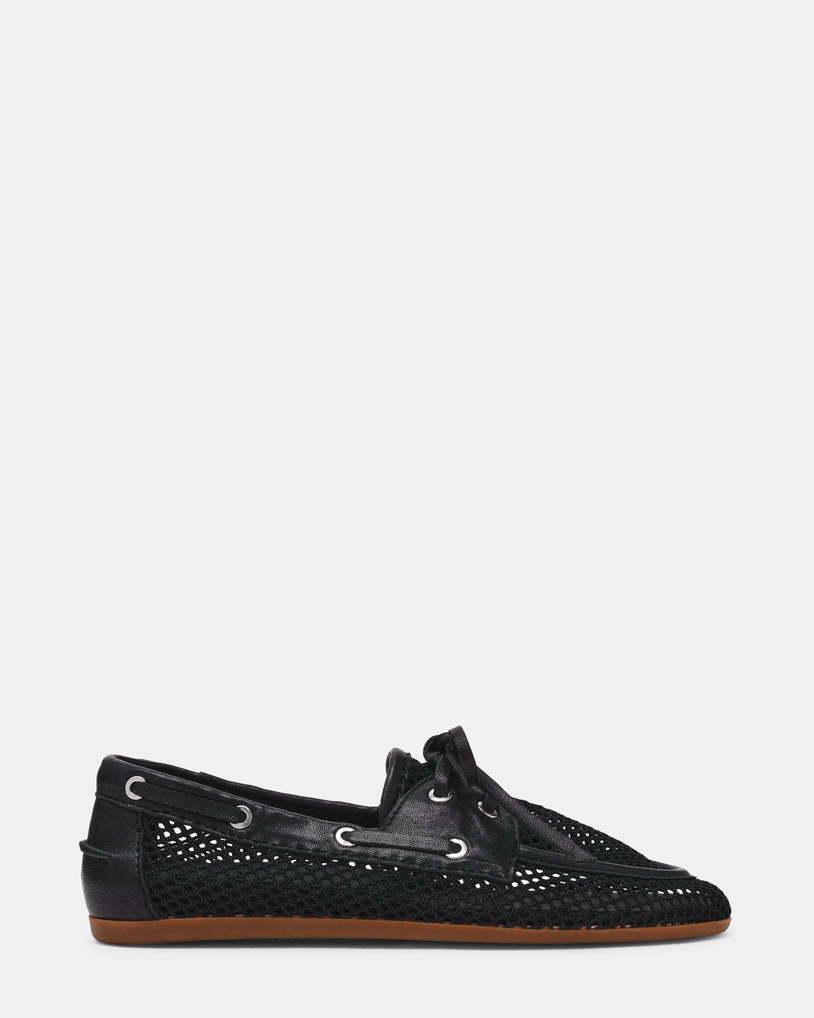 SAG Black Mesh Boat Women's Loafer | Steve Madden