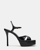 SCARLET Black Square-Toe Strappy Platform Women's Heel | Steve Madden