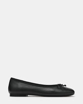 SELMA Black Leather Bow Women's Ballet Flat | Steve Madden