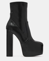 SENARA Black Leather Platform Block Heel Women's Ankle Boot | Steve Madden