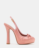 SOFIE Blush Satin Bow Slingback Platform Women's Heel | Steve Madden