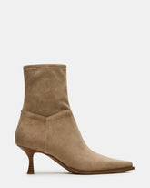 STASIA Taupe Pointed-Toe Kitten Heel Women's Ankle Boot | Steve Madden