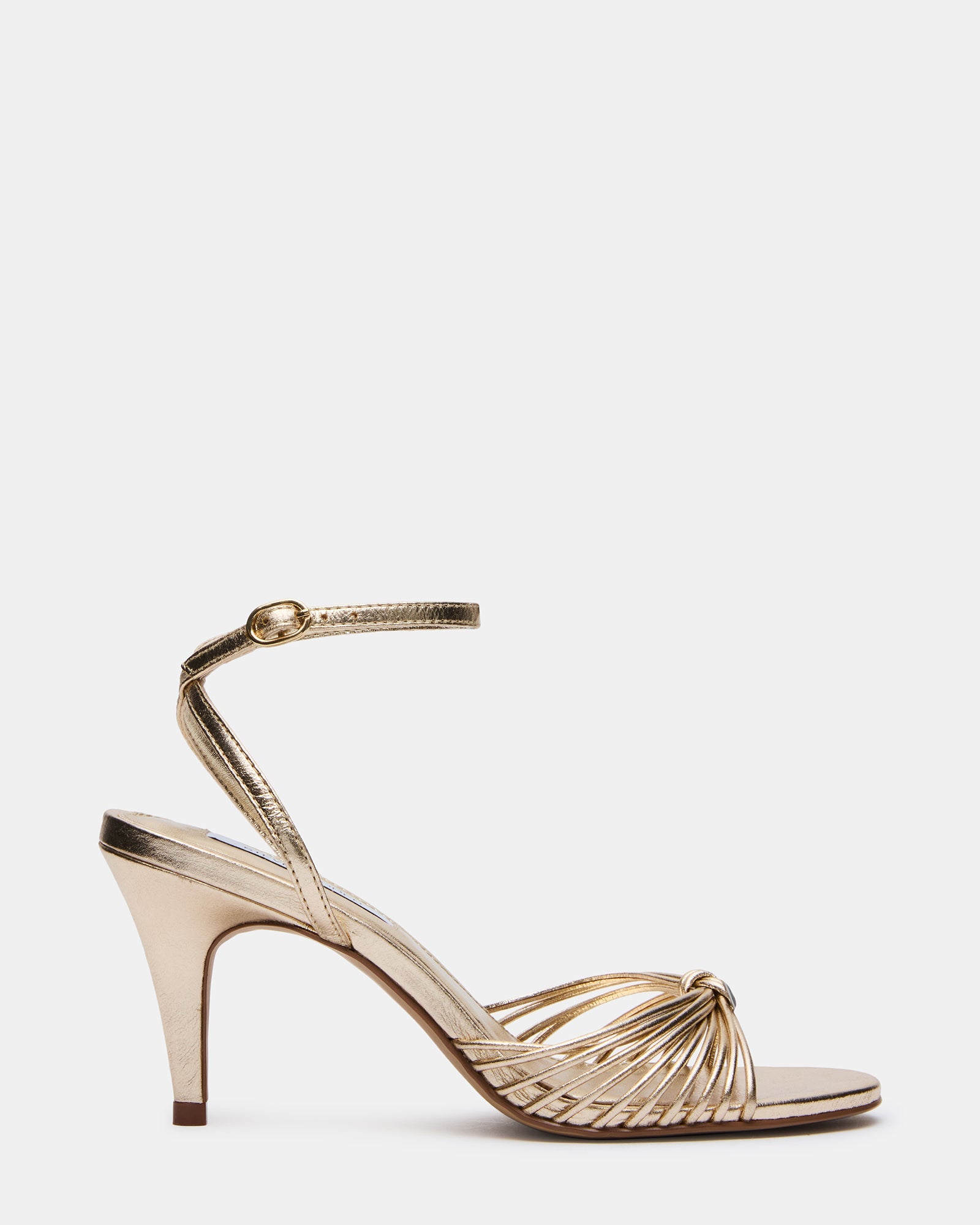 SUKI Gold Leather Strappy Women's Heel | Steve Madden