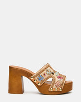 SUNKISSED Embellished Multi Platform Block Heel Studded Women's Sandal | Steve Madden