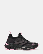 SWOOP Black Multi Lace-Up Low-Top Platform Athletic Women's Sneaker | Steve Madden