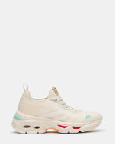 SWOOP White Multi Lace-Up Low-Top Platform Athletic Women's Sneaker | Steve Madden