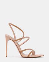 SYLO Champagne Rhinestones Embellished Strappy Women's Stiletto Heel | Steve Madden