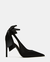 TEACUP Black Satin Women's Pointed-Toe Slingback Heel | Steve Madden