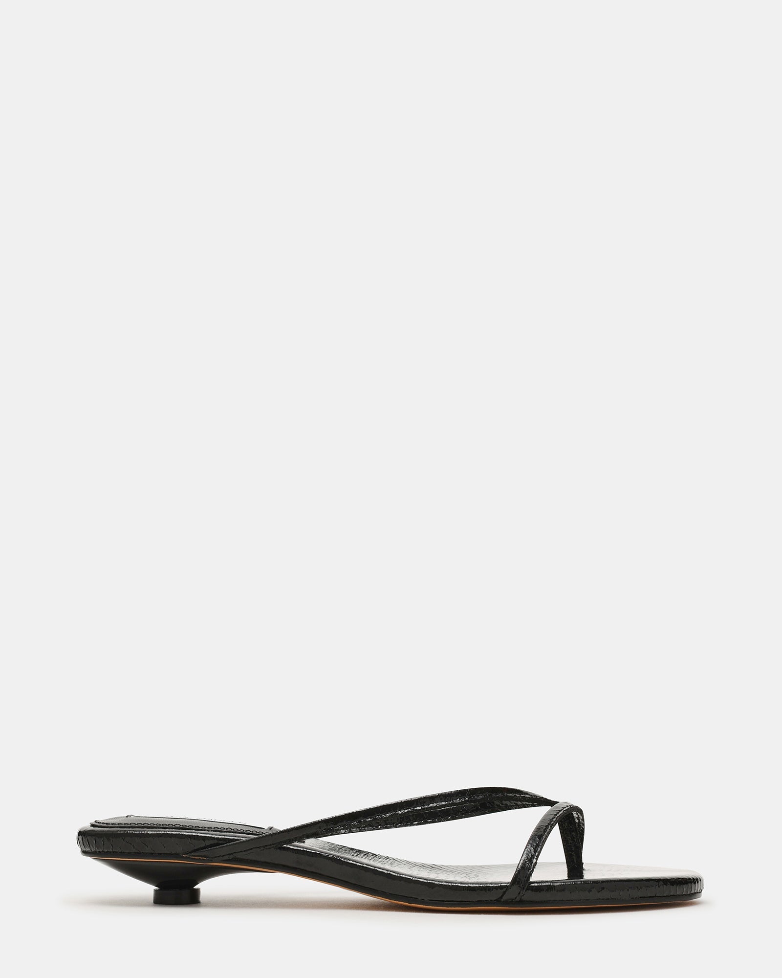 TERRY Black Snake Thong Women's Kitten Heel | Steve Madden