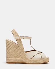 THELMA Bone Leather Espadrille Wedge Ankle Strap Women's Sandal | Steve Madden