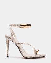 TIA Beige Snake Open-Toe Stiletto Women's Heel | Steve Madden